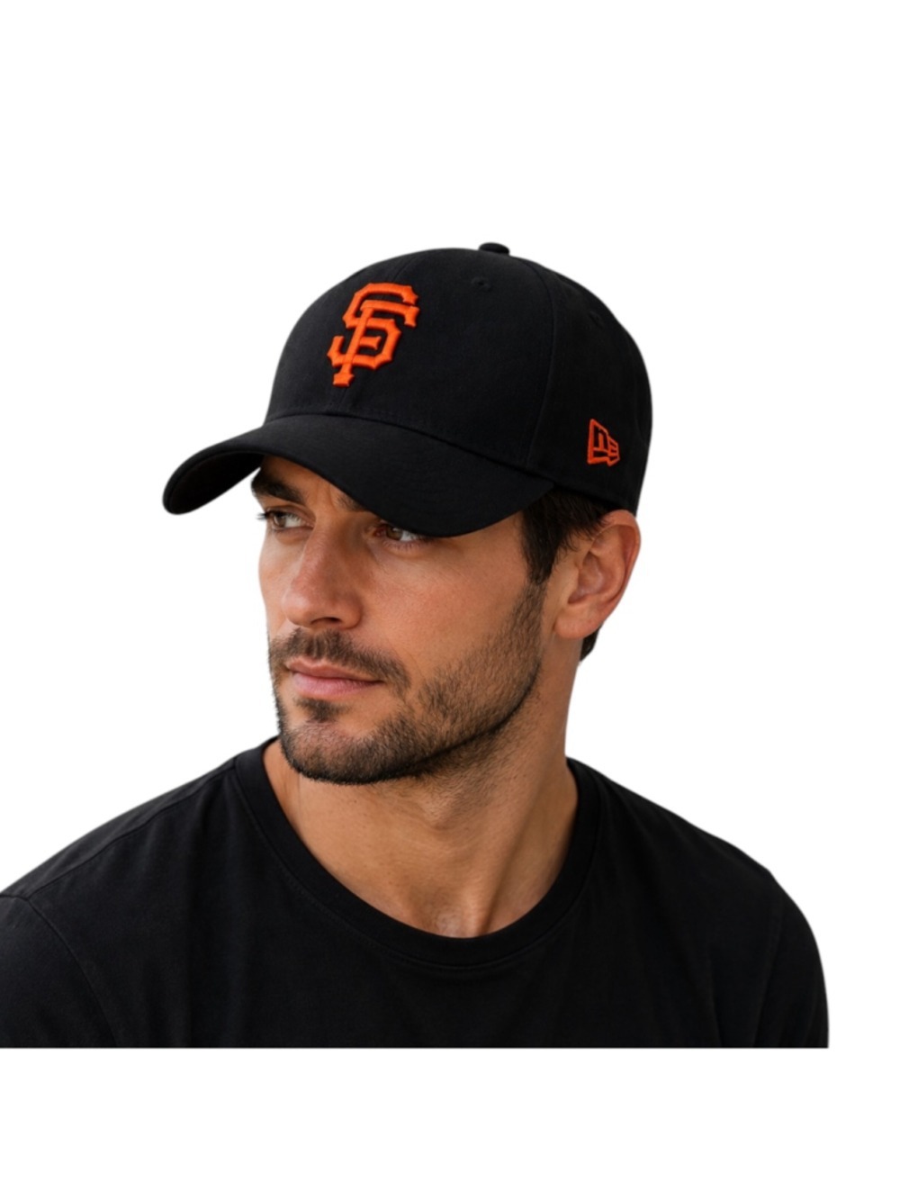 New Era San Francisco Giants 39THIRTY Black Orange Flex Fit Hat S/M Unisex